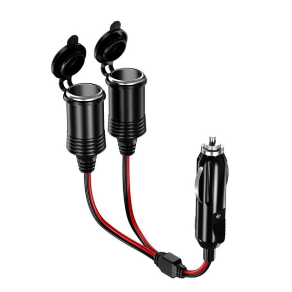 12V/24V Car Cigarette Lighter Extension Cable with Dual USB